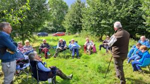 Andrew Robinson giving members of the Rotary Club of Blaby and their guests the history, development and future plans for Wyggeston’s Wood.